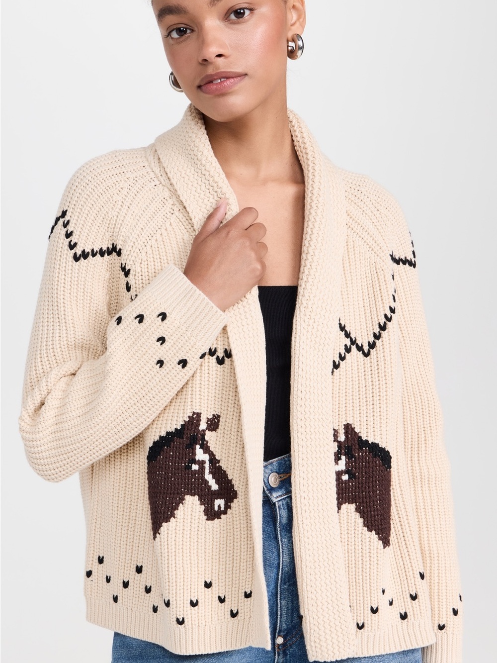 The Great. horse lodge cardigan size 2 medium oversized excellent condition - Picture 4 of 12